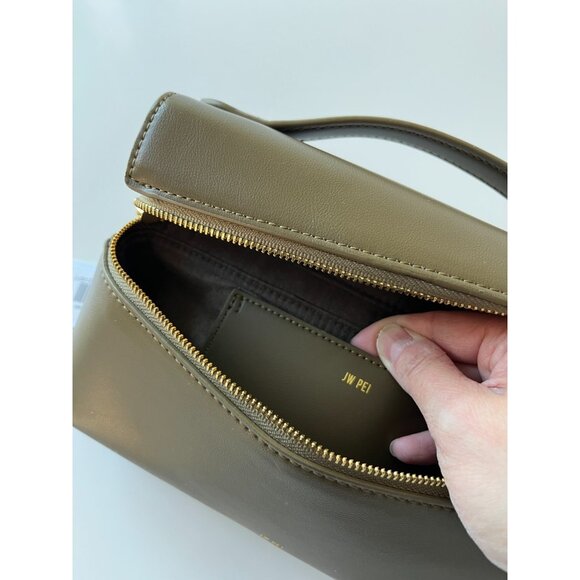 NWT JW PEI Thea Top Handle Bag Dark Olive Vegan Leather - Picture 10 of 11